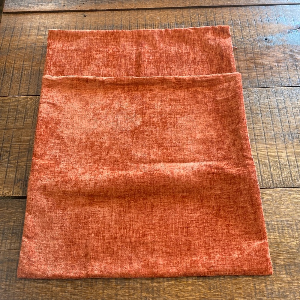 (2) Burnt Orange Fall Pillow Covers 17.5"x17.5"